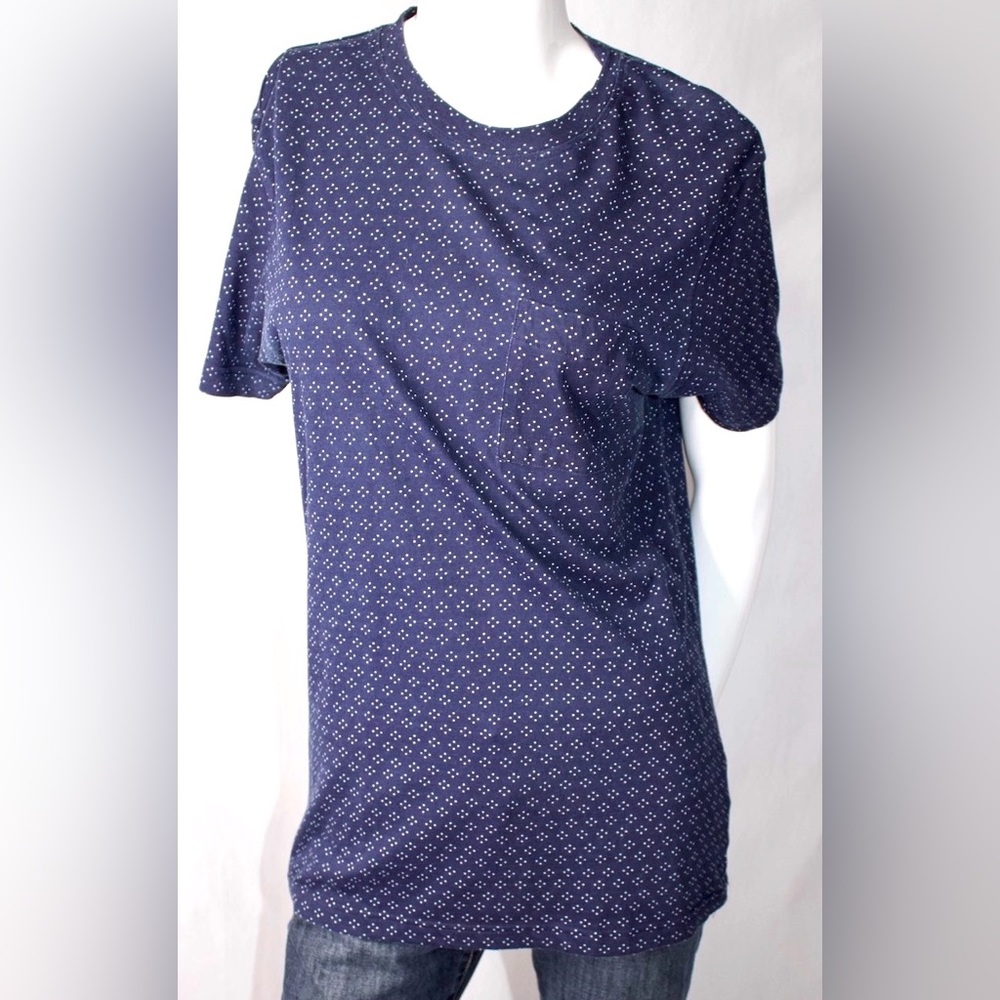 Bruno New YorkNavy Blue with Print T Shirt Top Size Medium